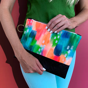 Lagoon Hand Painted Clutch
