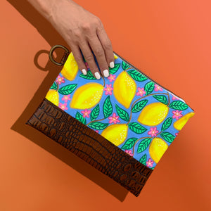 Lemonade Hand Painted Clutch