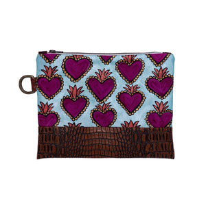 Purple Milagros Hand Painted Clutch