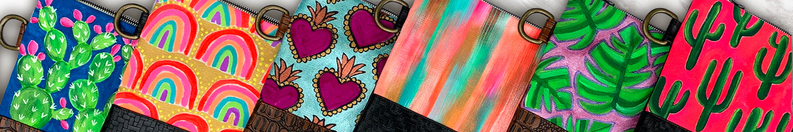 Unique hand painted hand sewn purses
