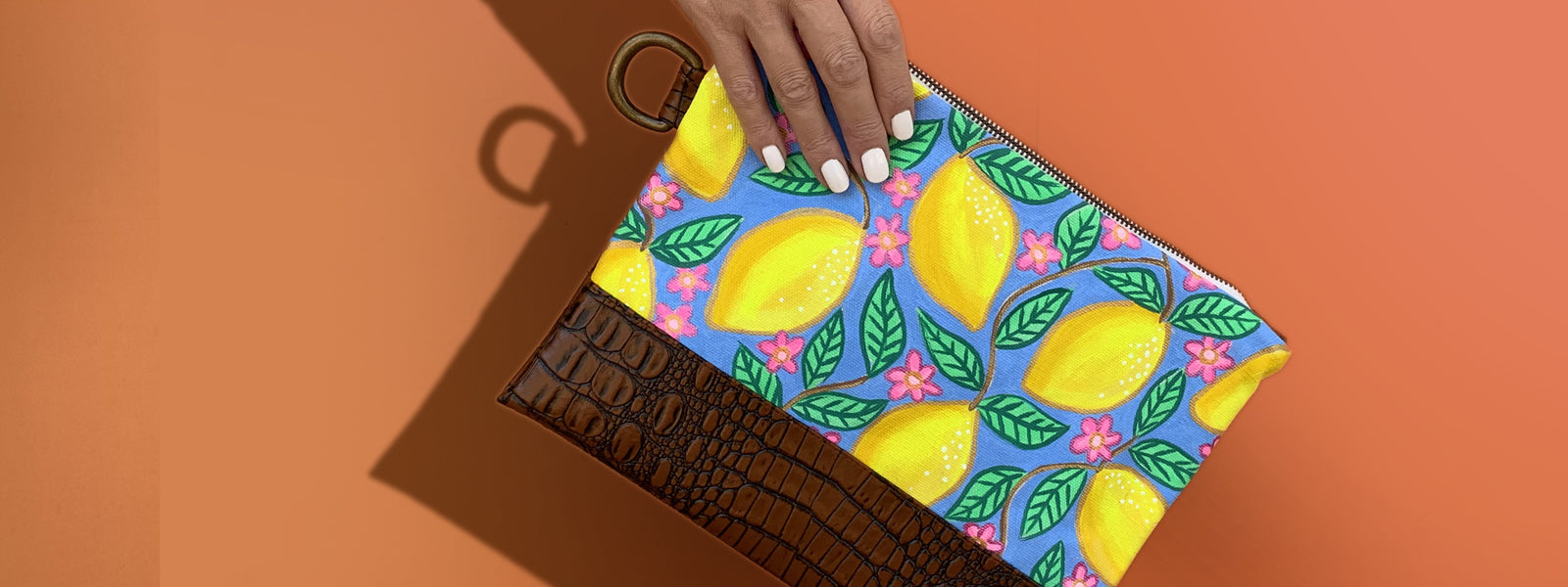 Lemon Handpainted Purse