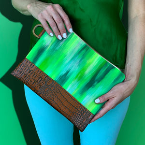 Greenery Hand Painted Clutch