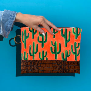 Saguaro Hand Painted Clutch