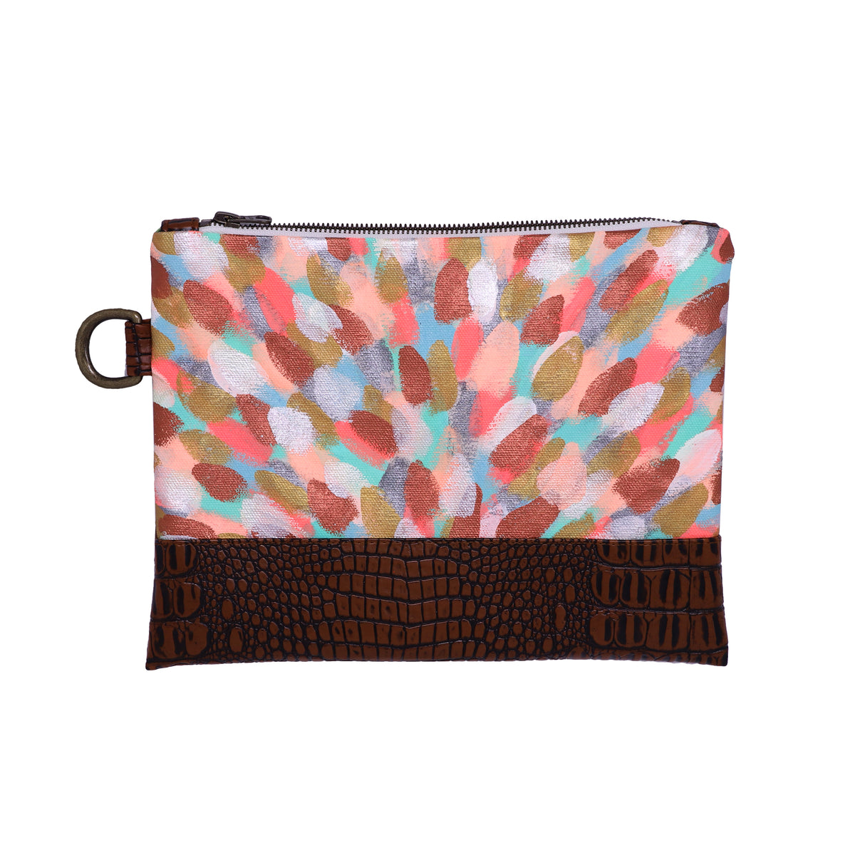 Orange Burst Hand Painted Clutch